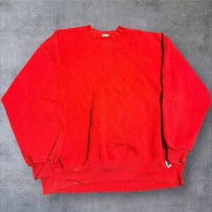 Russel Sweatshirt Men's Xxl Red Crewneck‎ Pullover 90's Retro